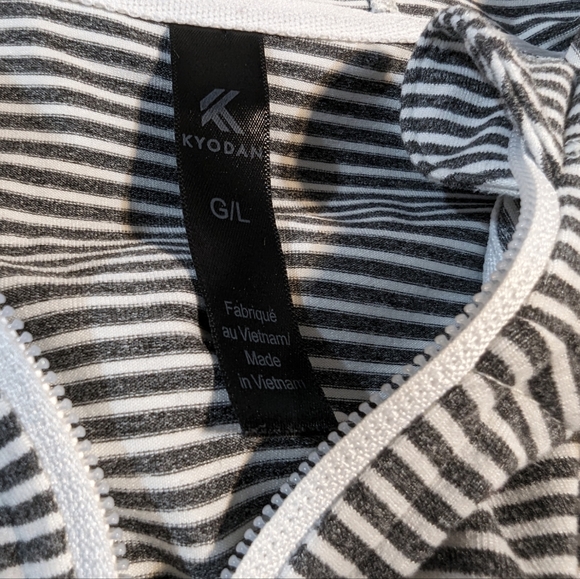 Kyodan Striped Hooded Zip Up Jacket Size Large - Picture 6 of 7